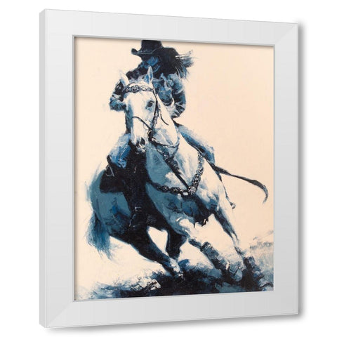 Mood Indigo II White Modern Wood Framed Art Print by Chapman, Julie T.