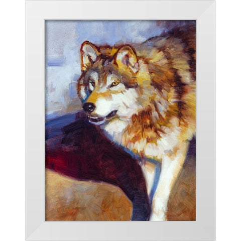 Wolf Study II White Modern Wood Framed Art Print by Chapman, Julie T.