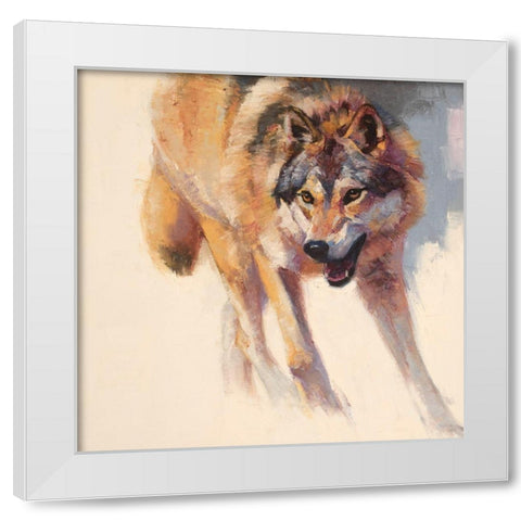 Wolf Study IV White Modern Wood Framed Art Print by Chapman, Julie T.