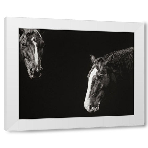Cowboy Scratchboard III White Modern Wood Framed Art Print by Chapman, Julie T.
