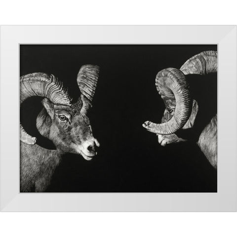 Wild Scratchboard I White Modern Wood Framed Art Print by Chapman, Julie T.