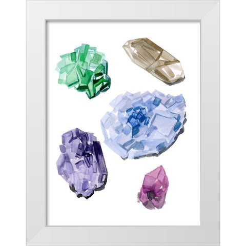 Geometric Crystal I White Modern Wood Framed Art Print by Wang, Melissa