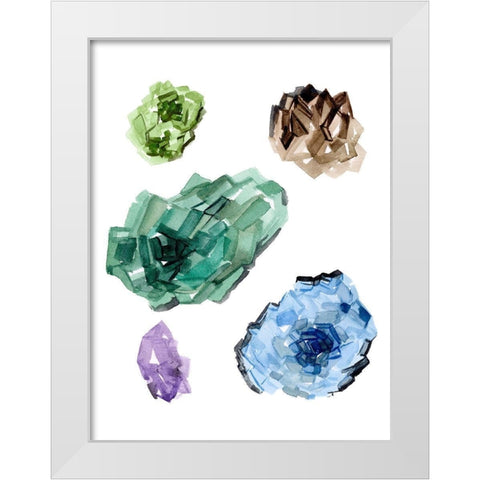 Geometric Crystal II White Modern Wood Framed Art Print by Wang, Melissa