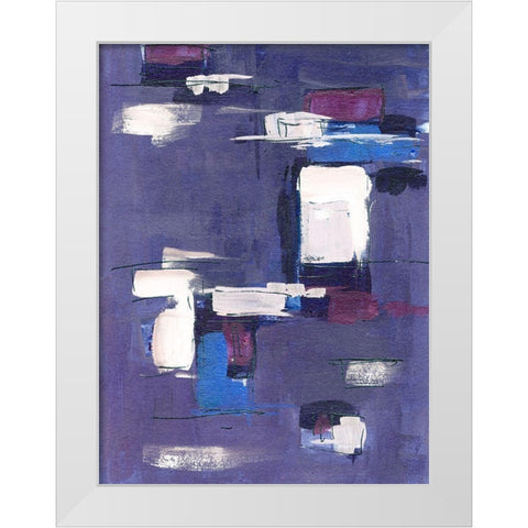 Blue Mountains Abstract I White Modern Wood Framed Art Print by Wang, Melissa