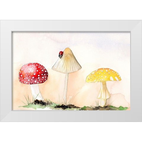 Faerie Mushrooms I White Modern Wood Framed Art Print by Ludwig, Alicia