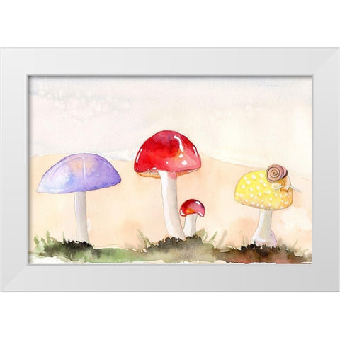 Faerie Mushrooms II White Modern Wood Framed Art Print by Ludwig, Alicia