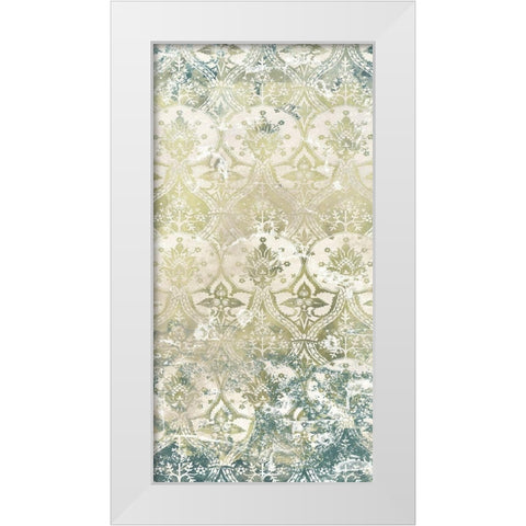 Emerald Textile I White Modern Wood Framed Art Print by Vess, June Erica