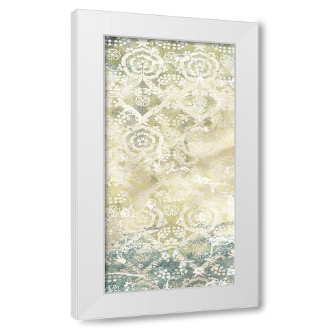 Emerald Textile III White Modern Wood Framed Art Print by Vess, June Erica