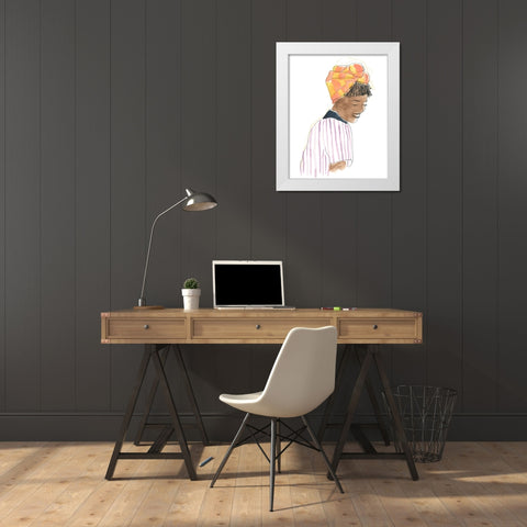 Strong and Beautiful I White Modern Wood Framed Art Print by Vess, June Erica