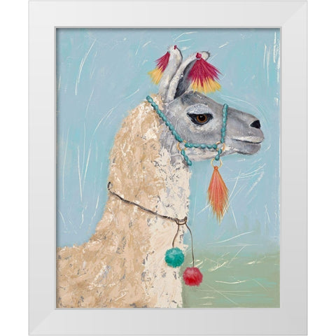 Painted Llama II White Modern Wood Framed Art Print by Reynolds, Jade
