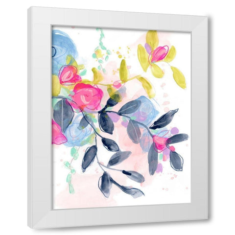 Floral Blotter I White Modern Wood Framed Art Print by Vess, June Erica
