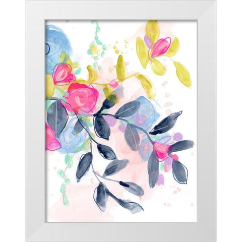 Floral Blotter I White Modern Wood Framed Art Print by Vess, June Erica
