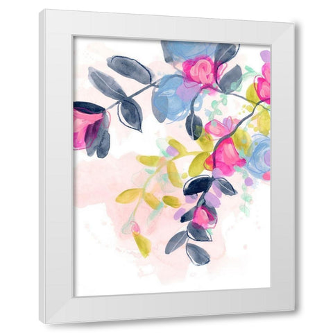 Floral Blotter II White Modern Wood Framed Art Print by Vess, June Erica