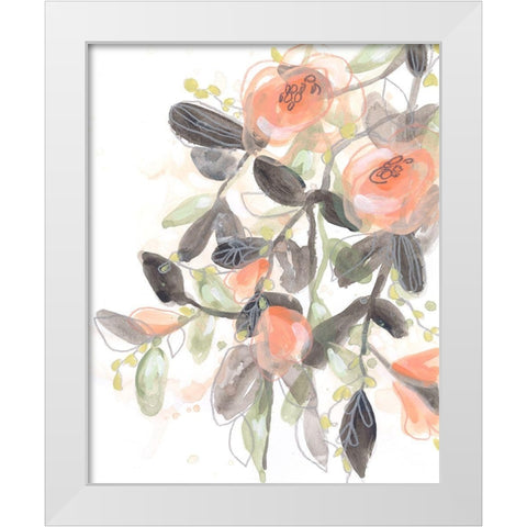 Sheer Blossoms I White Modern Wood Framed Art Print by Vess, June Erica