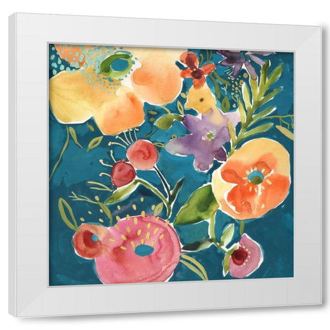 Abundant Florals I White Modern Wood Framed Art Print by Zarris, Chariklia