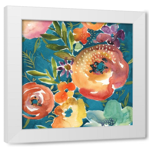 Abundant Florals II White Modern Wood Framed Art Print by Zarris, Chariklia