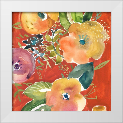 Abundant Florals IV White Modern Wood Framed Art Print by Zarris, Chariklia