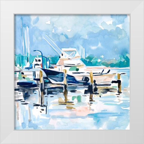 Watercolor Marina II White Modern Wood Framed Art Print by Scarvey, Emma