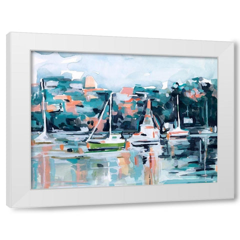 Watercolor Bay I White Modern Wood Framed Art Print by Scarvey, Emma