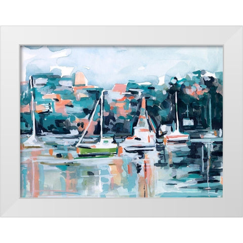 Watercolor Bay I White Modern Wood Framed Art Print by Scarvey, Emma