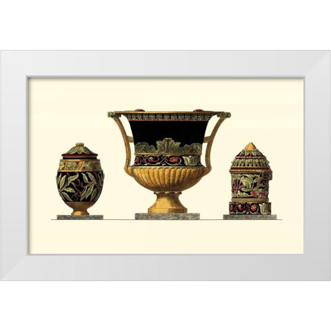 Urn Triad III White Modern Wood Framed Art Print by Giardini