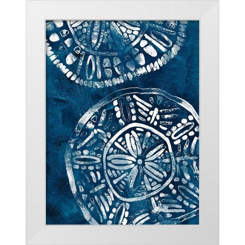 Sea Batik I White Modern Wood Framed Art Print by Vess, June Erica