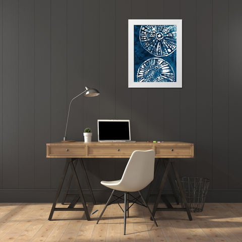 Sea Batik II White Modern Wood Framed Art Print by Vess, June Erica