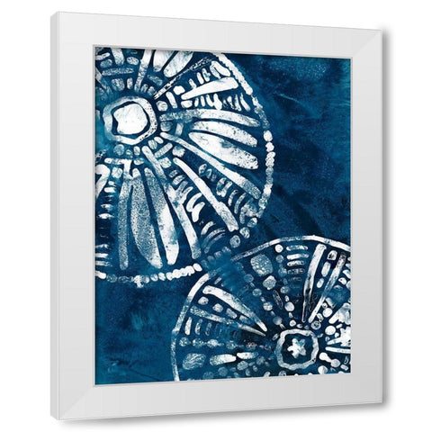 Sea Batik III White Modern Wood Framed Art Print by Vess, June Erica