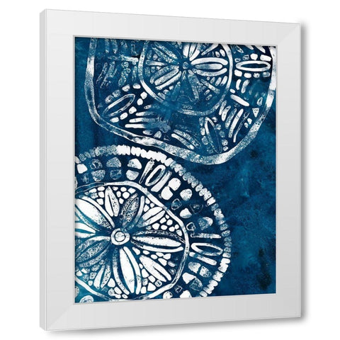 Sea Batik IV White Modern Wood Framed Art Print by Vess, June Erica
