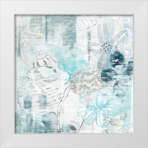 Ocean Abstraction II White Modern Wood Framed Art Print by Vess, June Erica