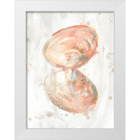 Muted Molusk III White Modern Wood Framed Art Print by Vess, June Erica