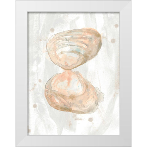 Muted Molusk IV White Modern Wood Framed Art Print by Vess, June Erica