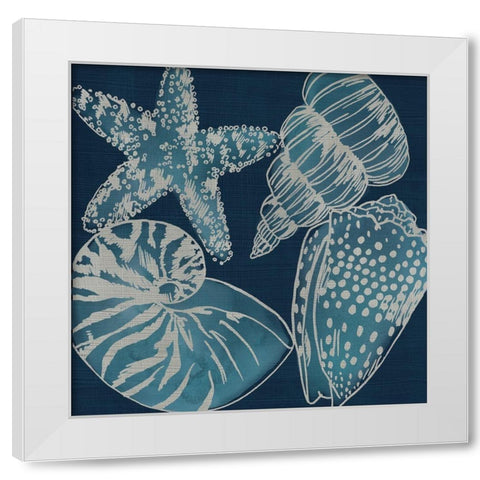 Marine Shells I White Modern Wood Framed Art Print by Zarris, Chariklia