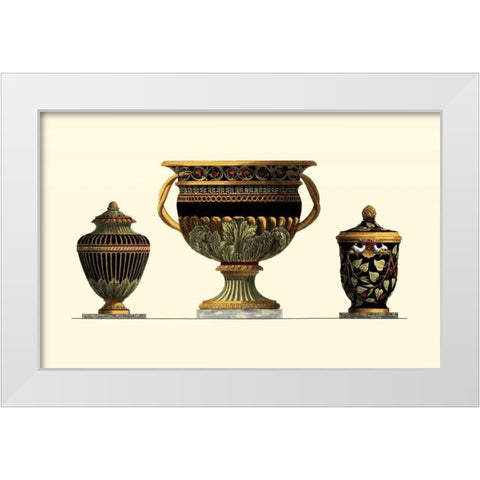 Urn Triad IV White Modern Wood Framed Art Print by Giardini