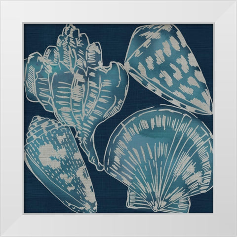 Marine Shells II White Modern Wood Framed Art Print by Zarris, Chariklia