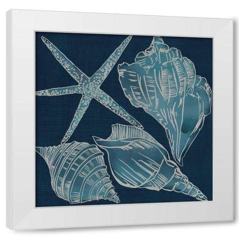 Marine Shells III White Modern Wood Framed Art Print by Zarris, Chariklia