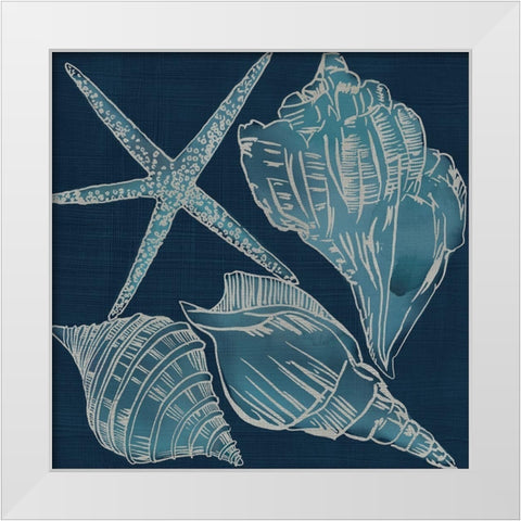 Marine Shells III White Modern Wood Framed Art Print by Zarris, Chariklia