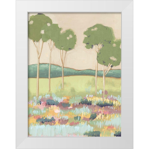 Shades of Trees II White Modern Wood Framed Art Print by Wang, Melissa