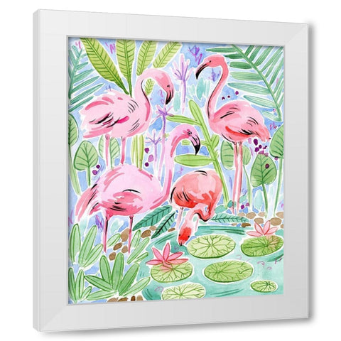 Wild Swimming II White Modern Wood Framed Art Print by Wang, Melissa