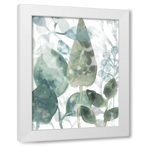 Aquatic Leaves II White Modern Wood Framed Art Print by Vess, June Erica
