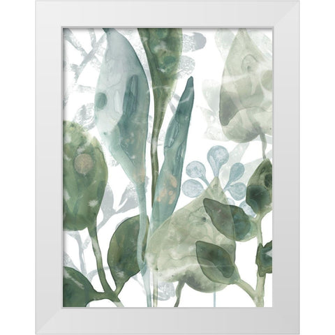 Aquatic Leaves III White Modern Wood Framed Art Print by Vess, June Erica