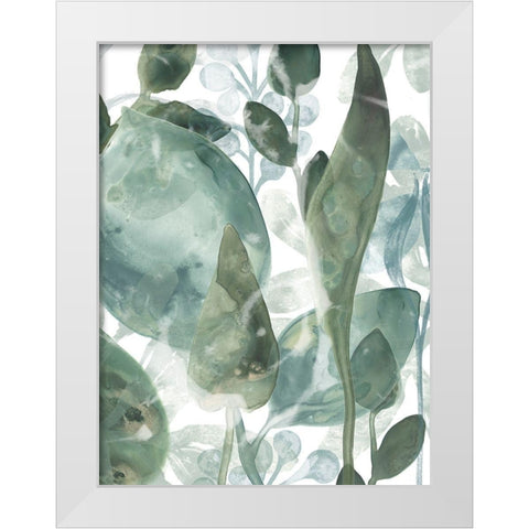Aquatic Leaves IV White Modern Wood Framed Art Print by Vess, June Erica