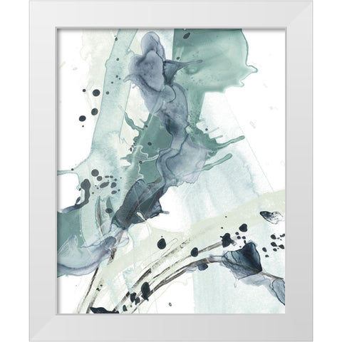 Deep Splash I White Modern Wood Framed Art Print by Vess, June Erica