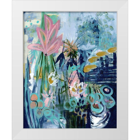 Opulent Floral Strokes II White Modern Wood Framed Art Print by Daavettila, Tara