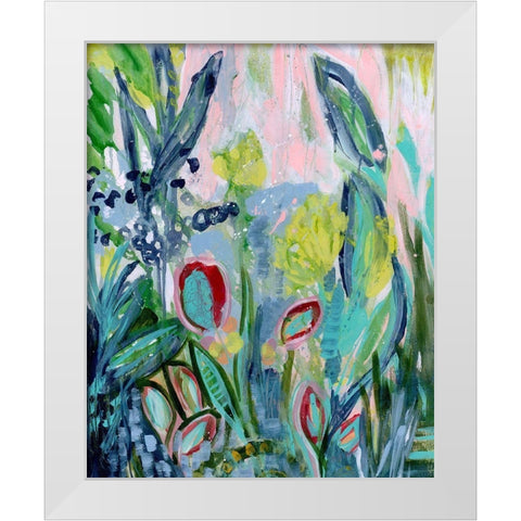 Opulent Floral Strokes III White Modern Wood Framed Art Print by Daavettila, Tara