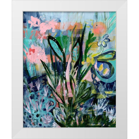 Opulent Floral Strokes IV White Modern Wood Framed Art Print by Daavettila, Tara