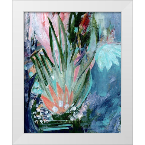 Opulent Floral Strokes VI White Modern Wood Framed Art Print by Daavettila, Tara