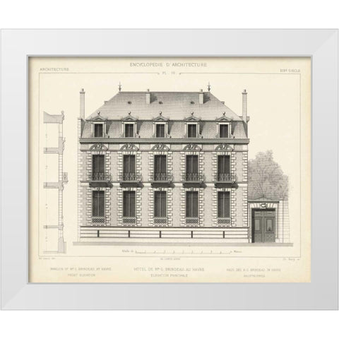 French Facade II White Modern Wood Framed Art Print by Vision Studio