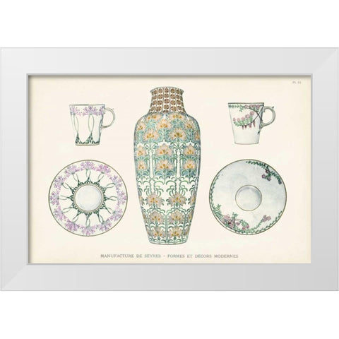 Sevres Porcelain Collection II White Modern Wood Framed Art Print by Vision Studio