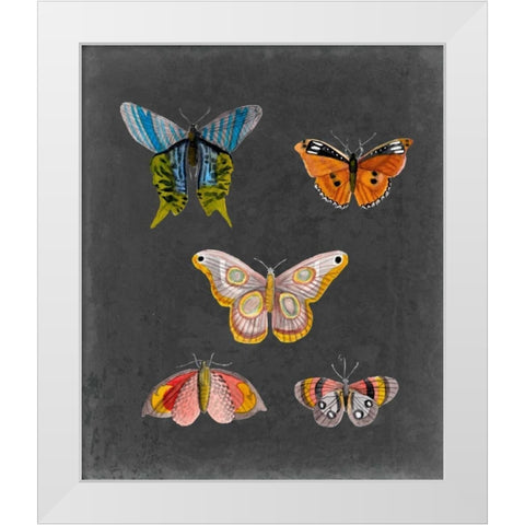 Butterflies on Slate II White Modern Wood Framed Art Print by McCavitt, Naomi